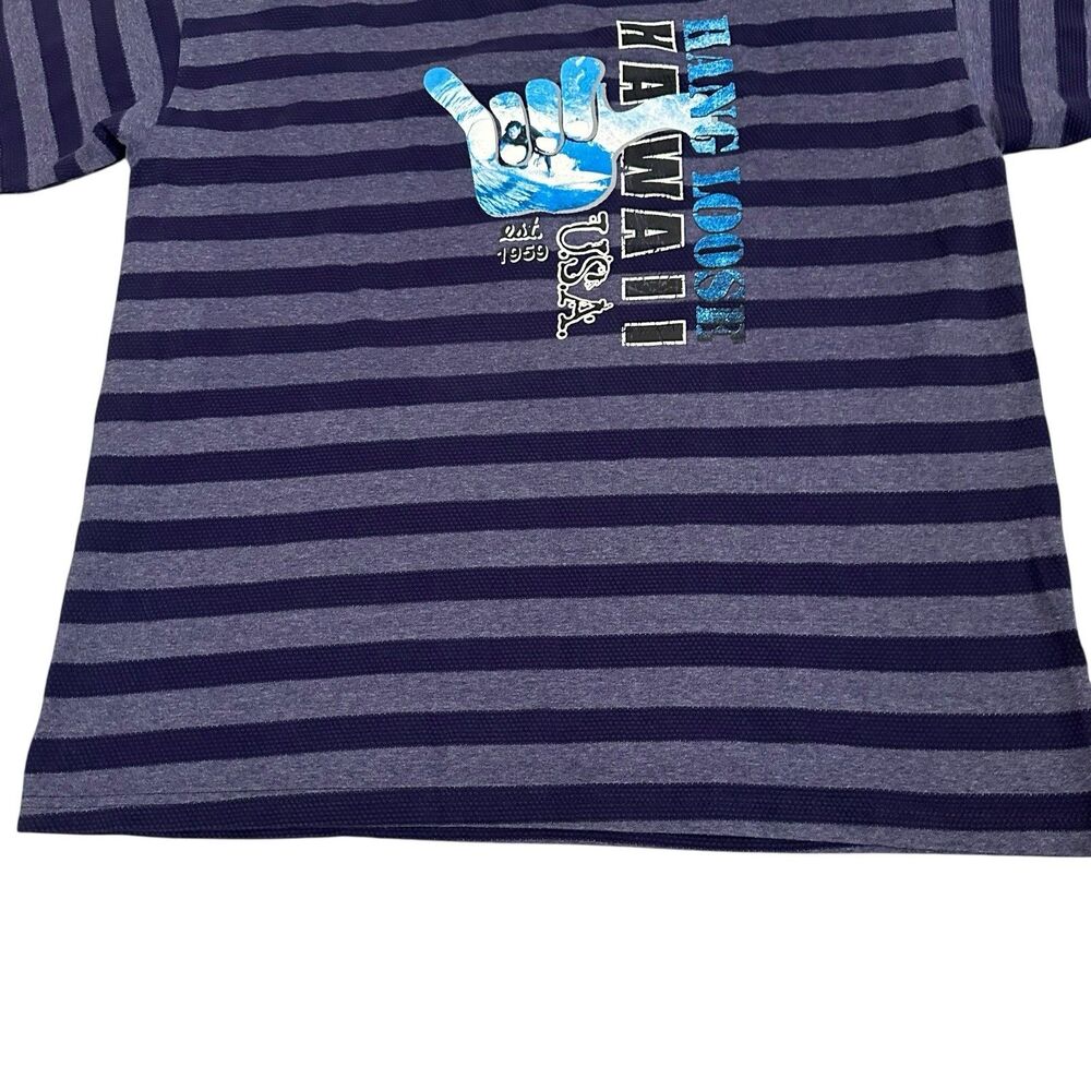 Vintage Hang Loose Hawaii T Shirt Blue Stripes Mens 2xl Heavyweight Intex 90s View 3